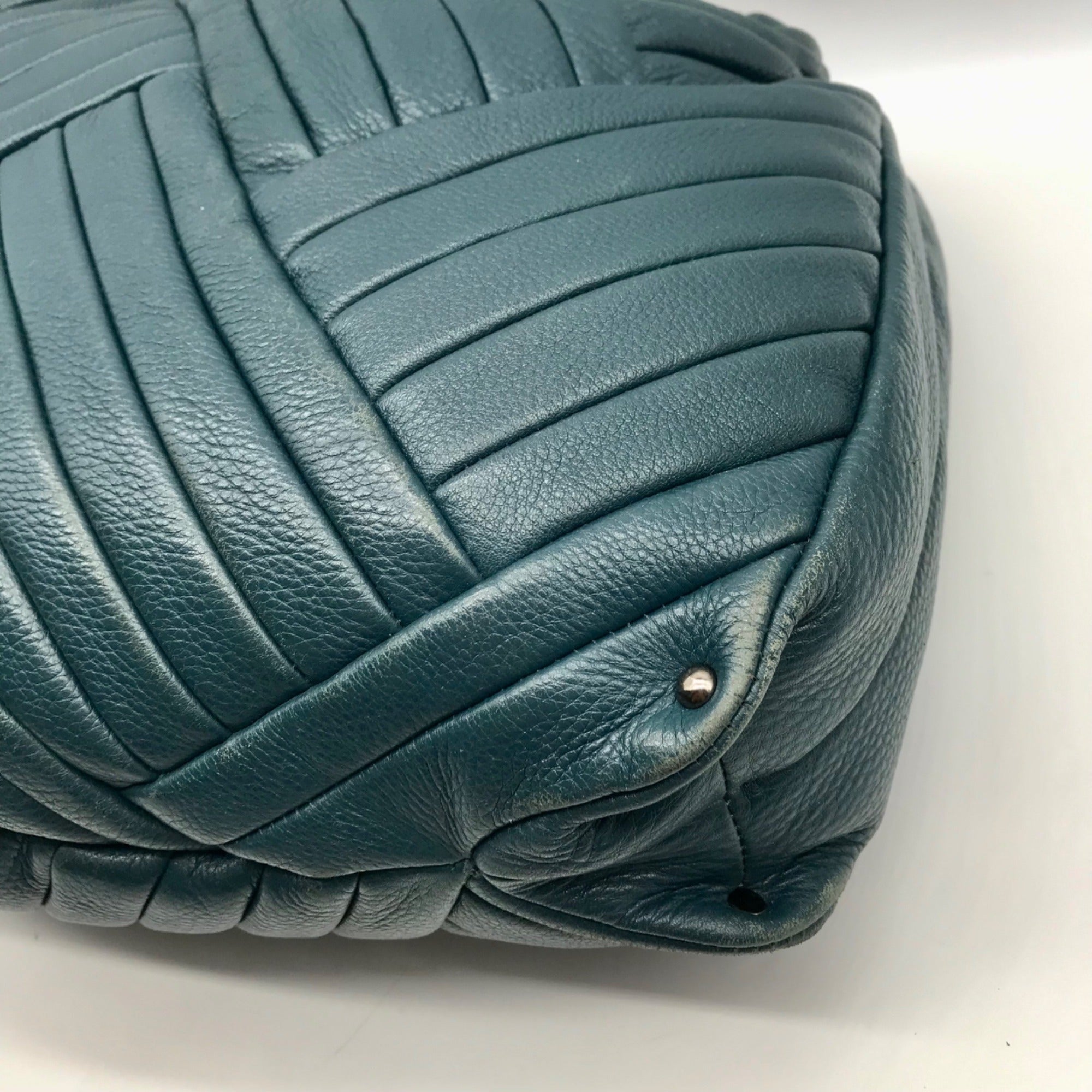 Kenneth Cole Blue Quilted Leather Hobo Bag