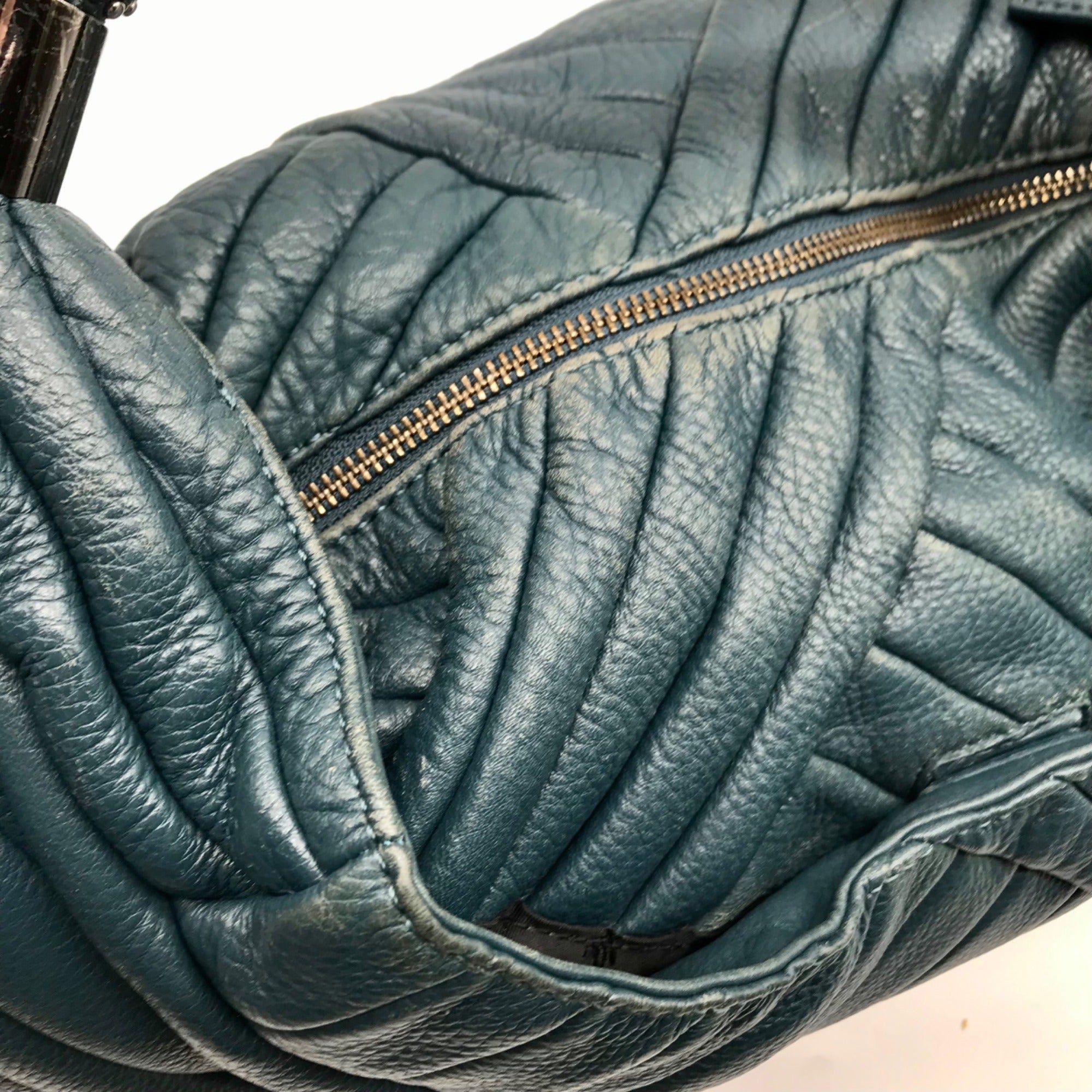 Kenneth Cole Blue Quilted Leather Hobo Bag