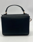 Guess Black Faux Leather Lyndi Mini Top Handle Flap Crossbody Bag