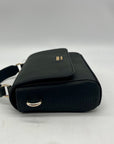Guess Black Faux Leather Lyndi Mini Top Handle Flap Crossbody Bag