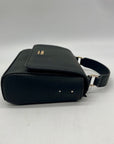 Guess Black Faux Leather Lyndi Mini Top Handle Flap Crossbody Bag