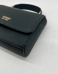 Guess Black Faux Leather Lyndi Mini Top Handle Flap Crossbody Bag