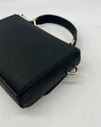 Guess Black Faux Leather Lyndi Mini Top Handle Flap Crossbody Bag