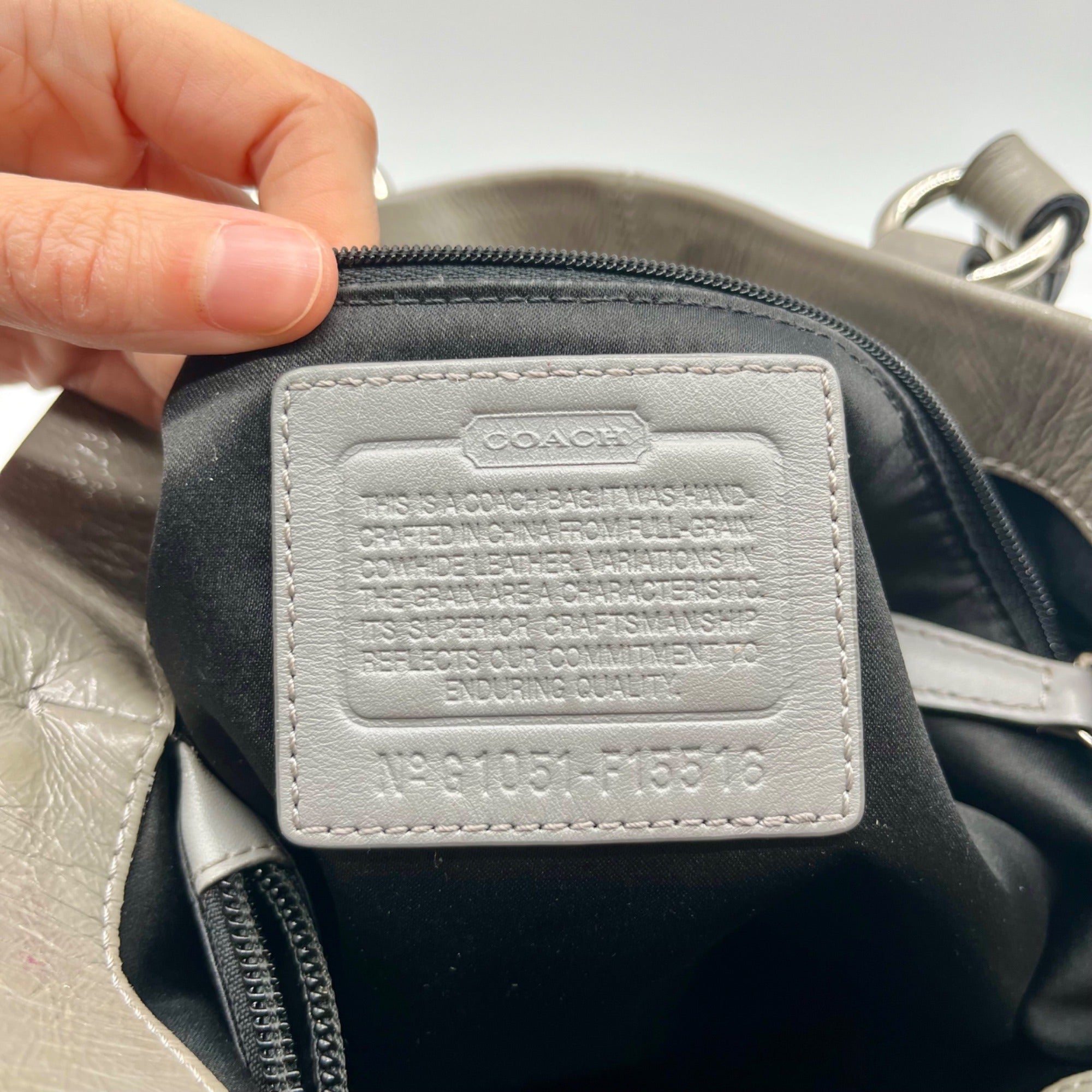 Coach Grey Ashley Ruched Shoulder Bag F15516