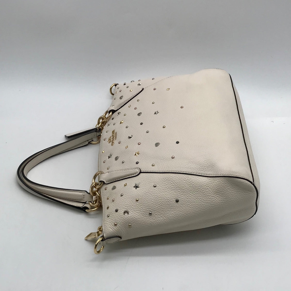 Coach Beige Stardust Studs Small Kelsey Satchel Bag F22312