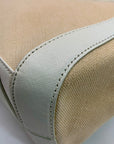 Antonio Melani Cream Canvas Satchel Bag