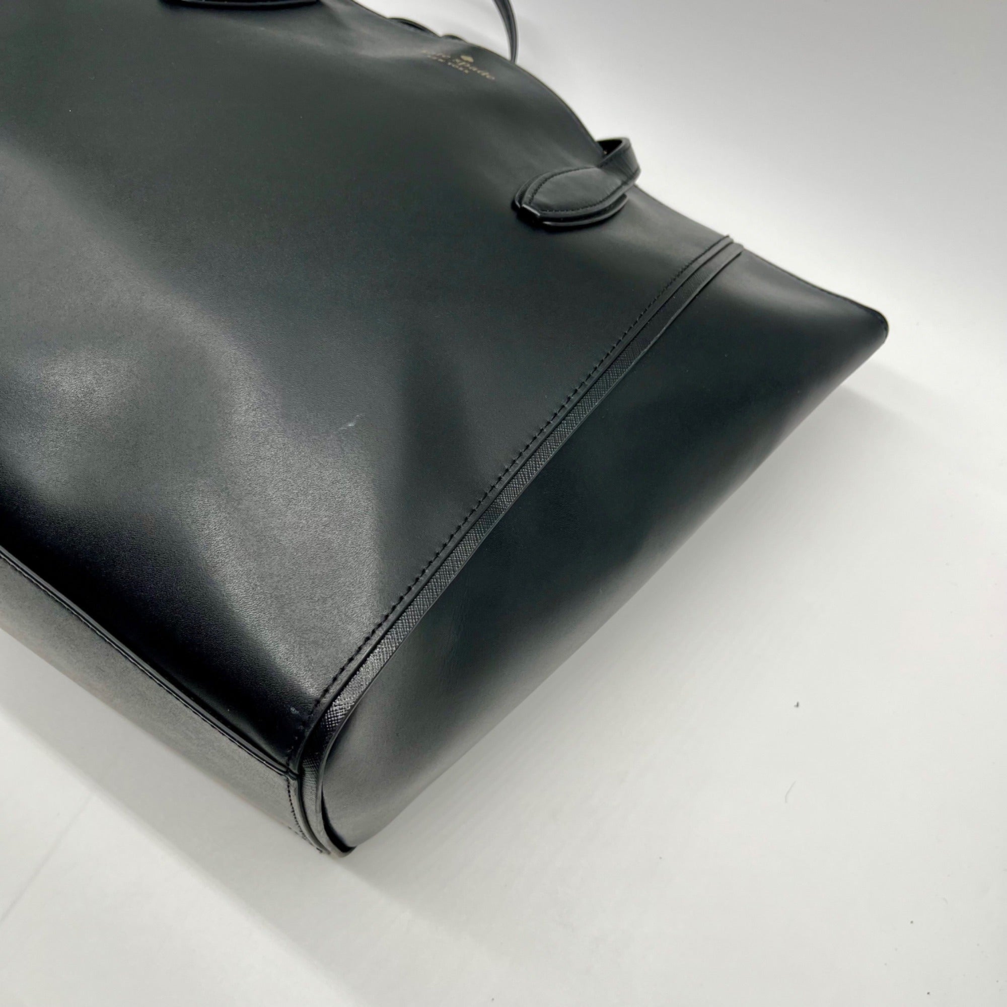 Kate Spade Black Smooth Leather Kali Large Tote Bag
