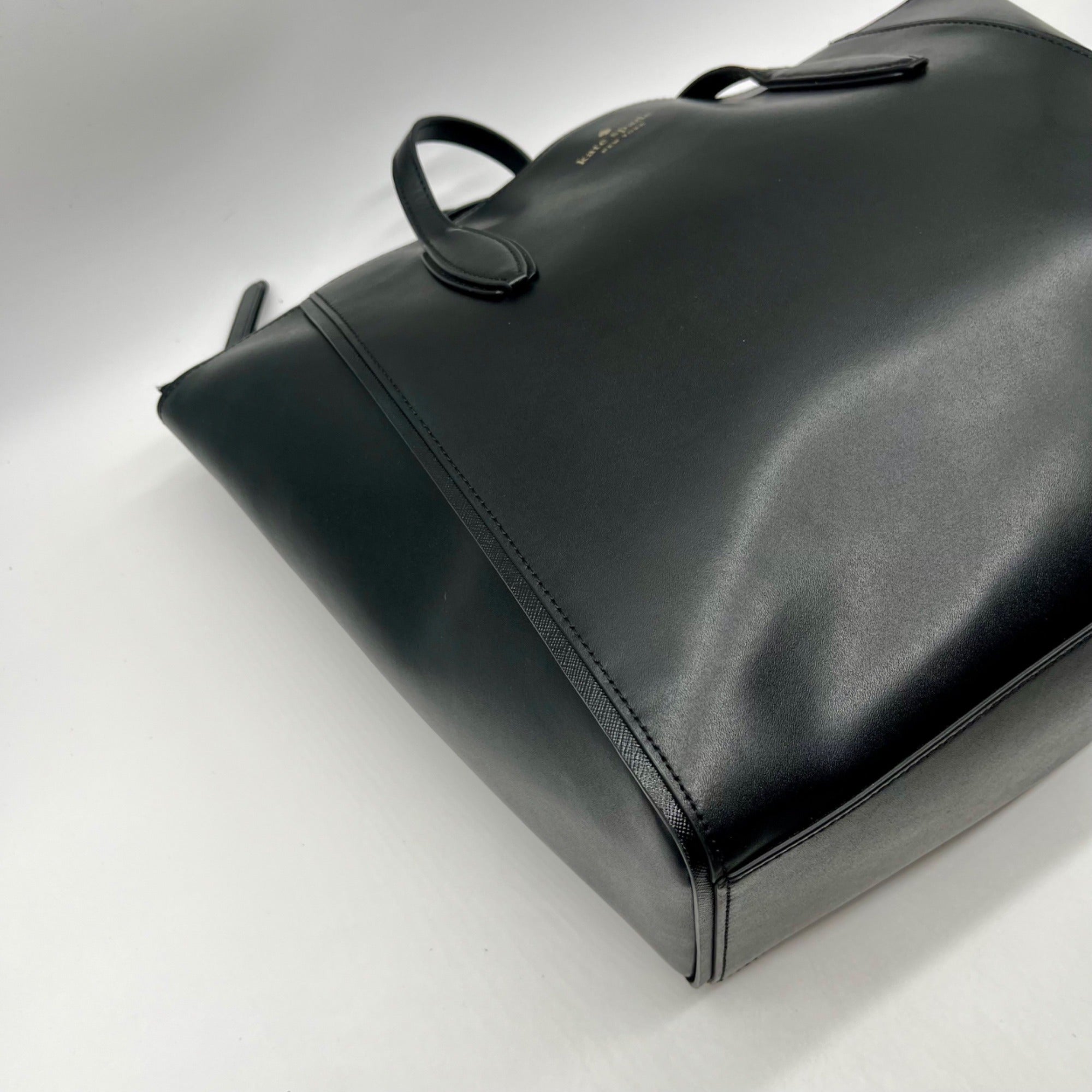 Kate Spade Black Smooth Leather Kali Large Tote Bag