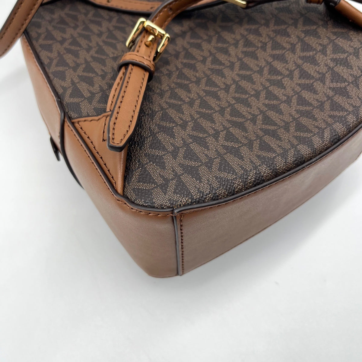 Michael Kors Brown Monogram Print Jaycee Mini Backpack