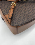 Michael Kors Brown Monogram Print Jaycee Mini Backpack