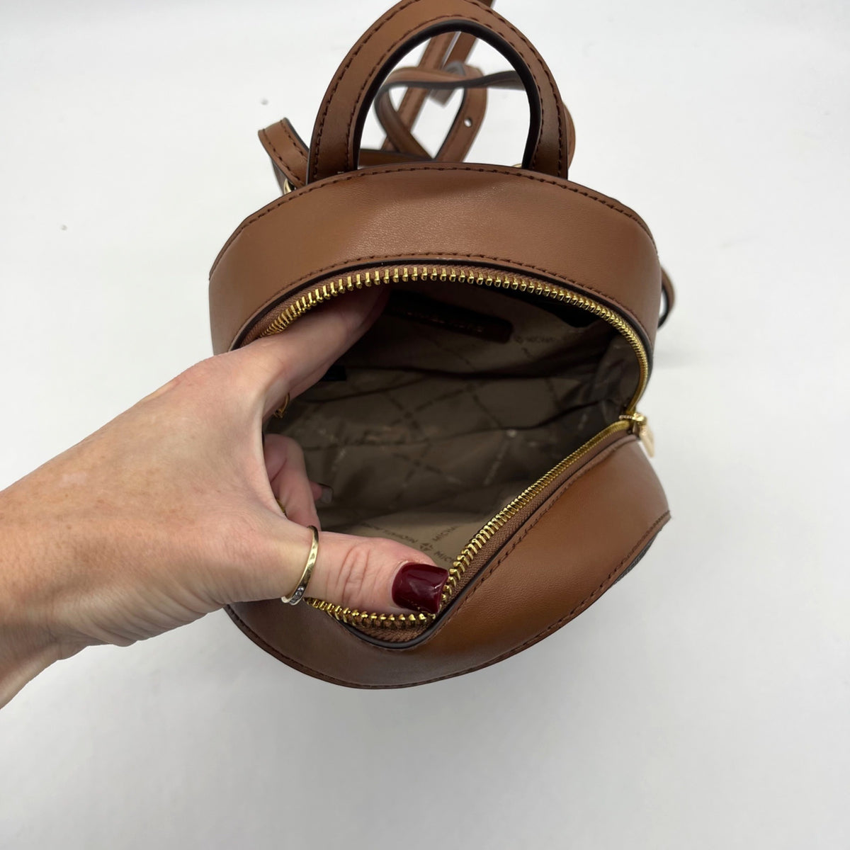 Michael Kors Brown Monogram Print Jaycee Mini Backpack