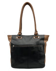 Tignanello Black And Brown Pebbled Leather Tote Bag