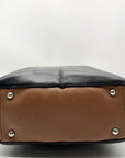 Tignanello Black And Brown Pebbled Leather Tote Bag