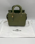 Coach Olive Green Leather Rogue Top Handle Bag C6502