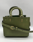 Coach Olive Green Leather Rogue Top Handle Bag C6502