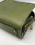 Coach Olive Green Leather Rogue Top Handle Bag C6502