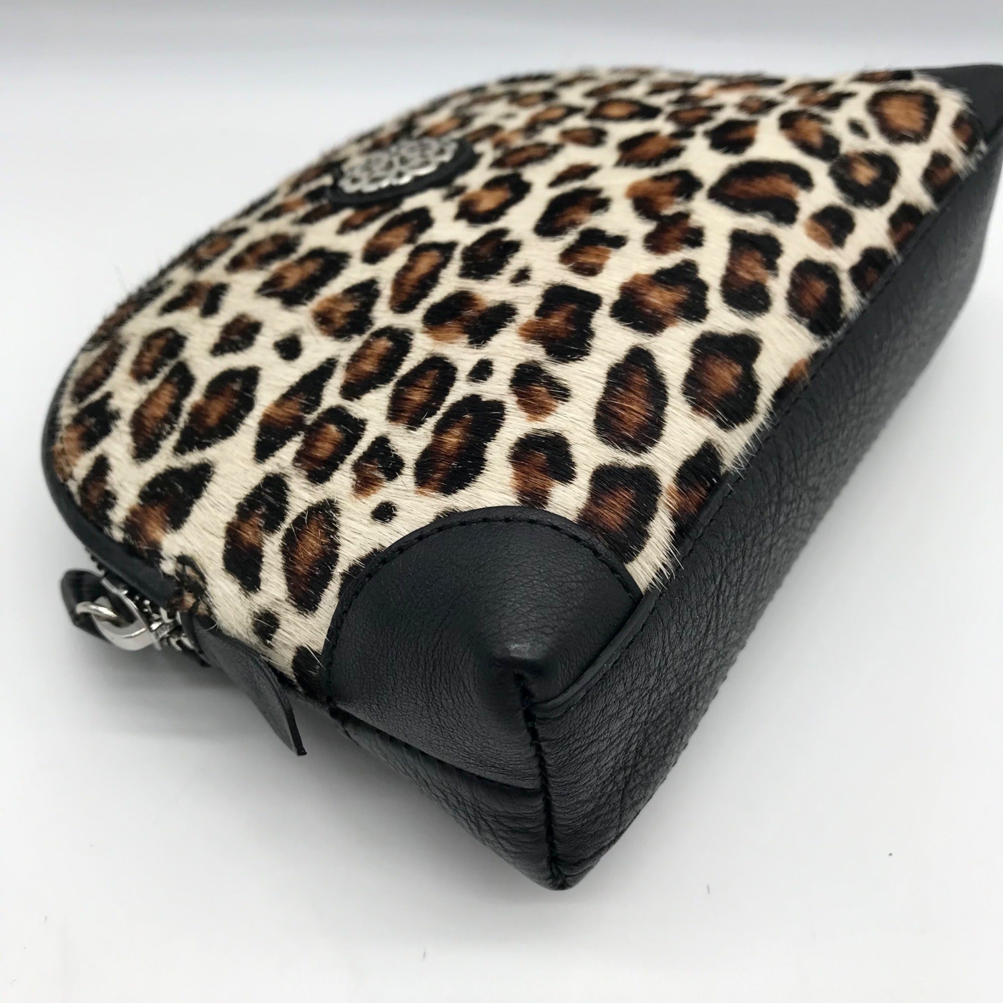 Brighton Brown Leopard Fur Convertible Crossbody