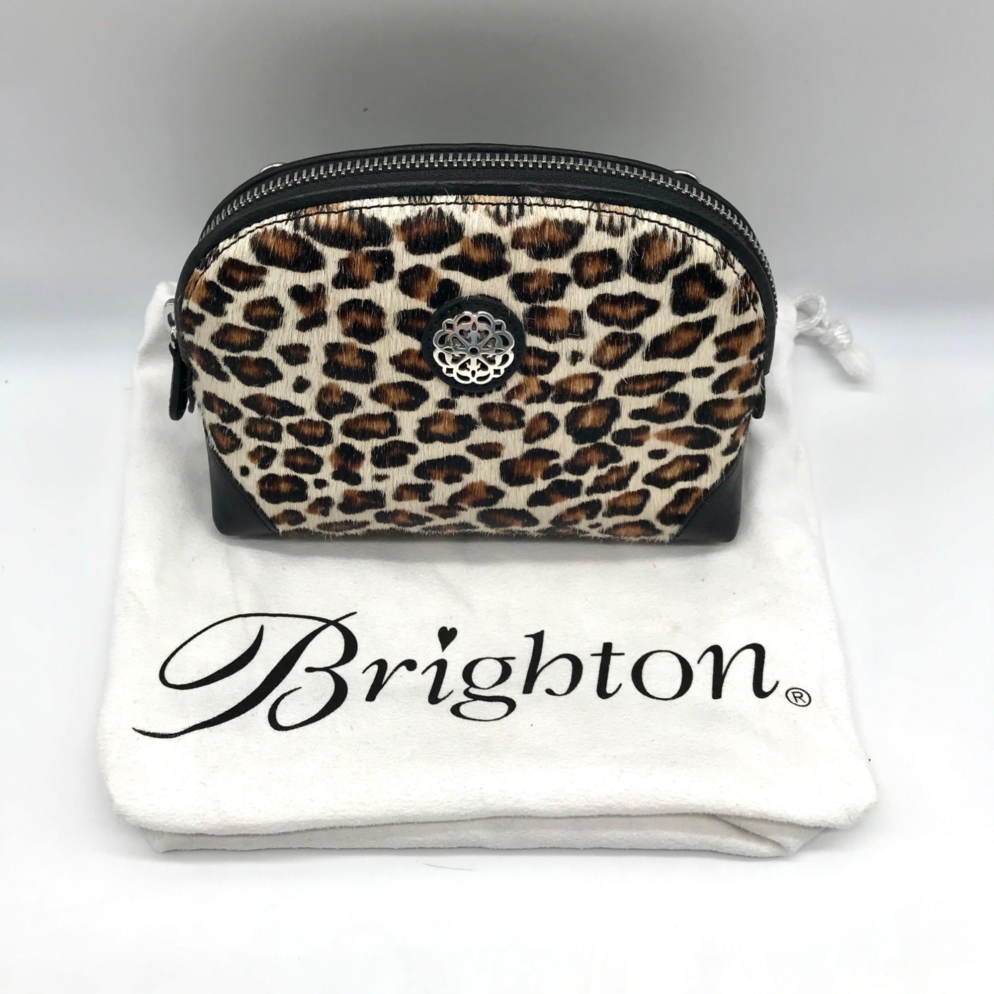 Brighton Brown Leopard Fur Convertible Crossbody
