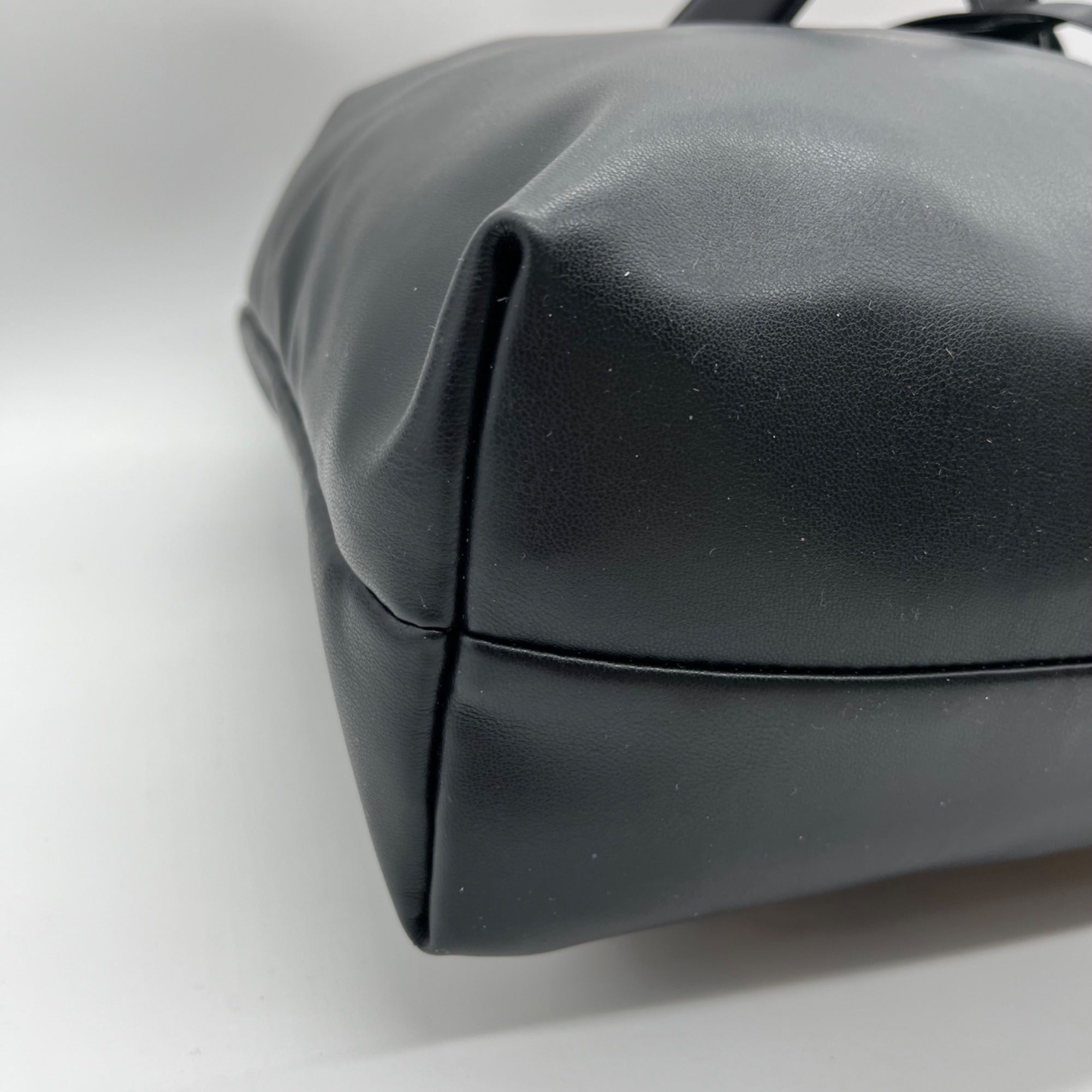 Steve Madden Black Faux Leather Bbronwyn Large Hobo Bag