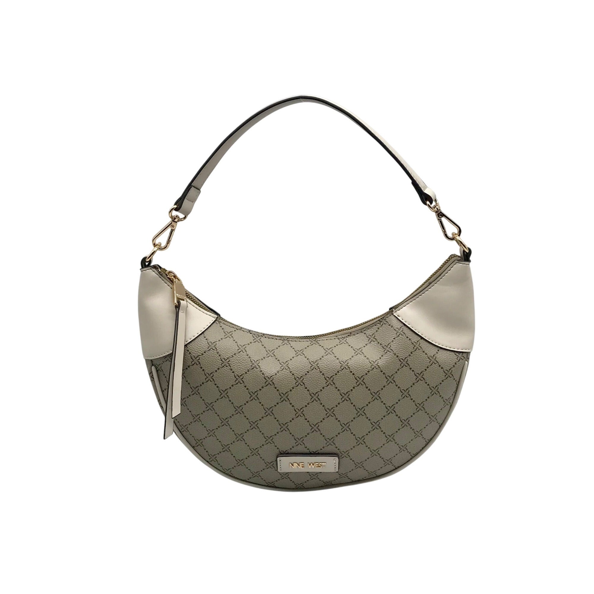 Nine West Beige Logo Milk Byron Hobo Bag