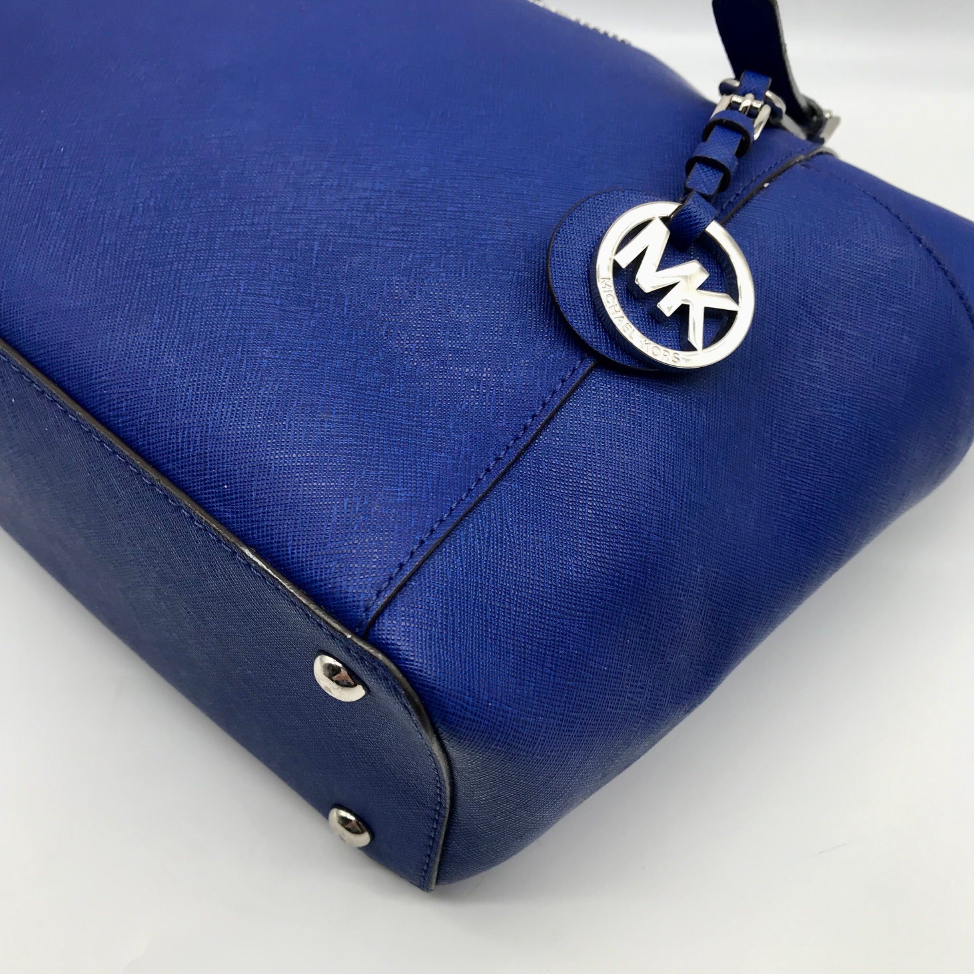 Michael Kors Royal Blue Saffiano Leather Jet Set Travel Tote Bag