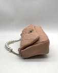 Badgley Mischka Nude Pink Quilted Faux Leather Crossbody Bag