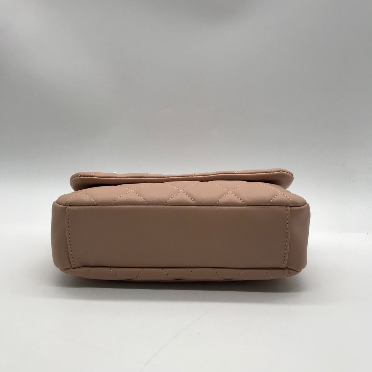 Badgley Mischka Nude Pink Quilted Faux Leather Crossbody Bag