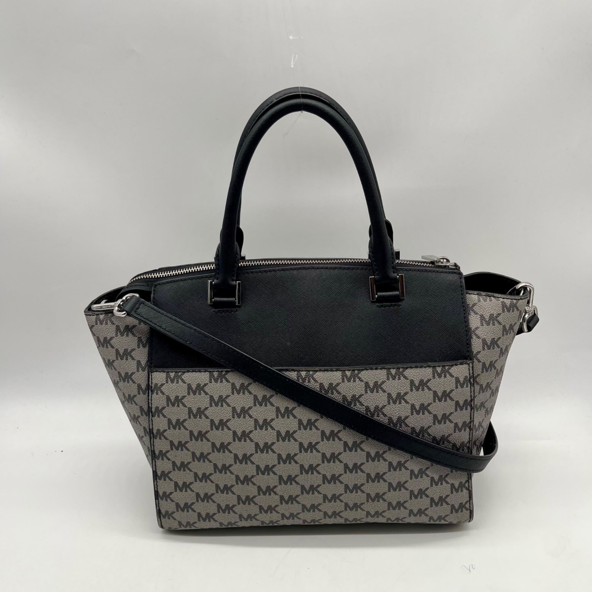 Michael Kors Grey Monogram Coated Canvas Satchel