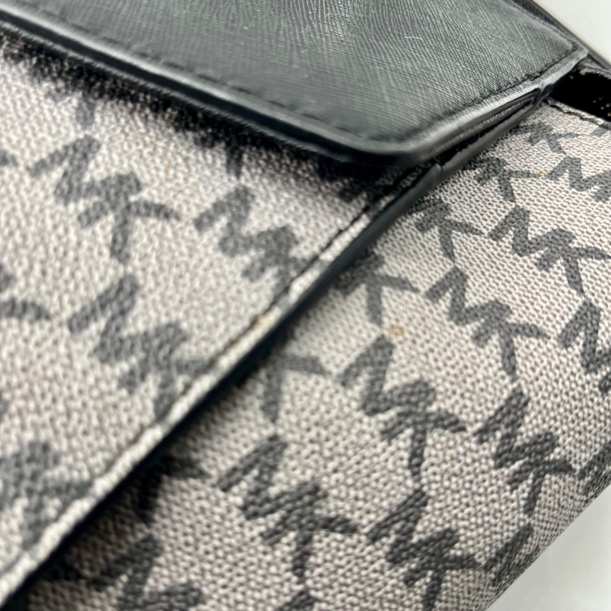 Michael Kors Grey Monogram Coated Canvas Satchel