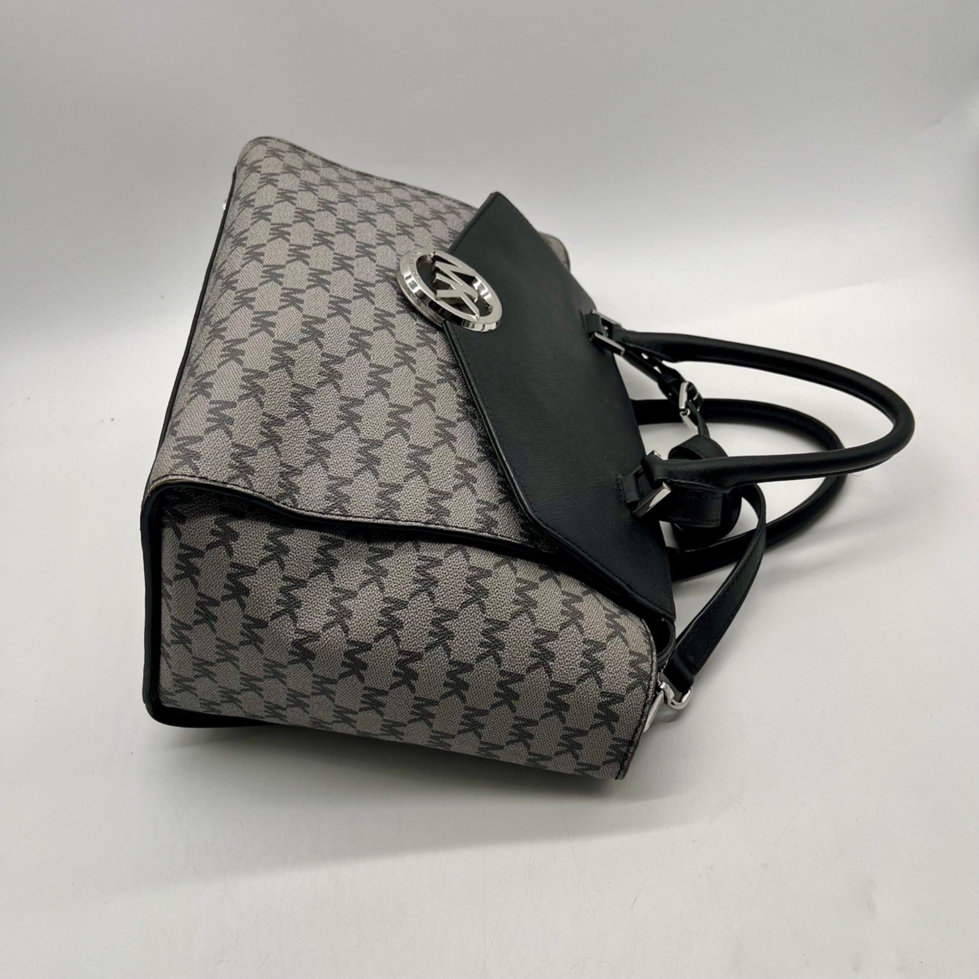 Michael Kors Grey Monogram Coated Canvas Satchel