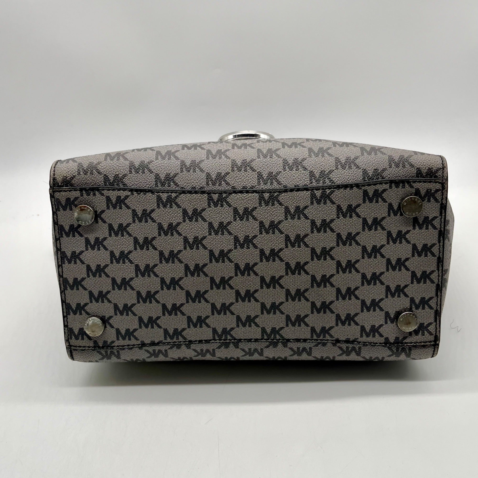 Michael Kors Grey Monogram Coated Canvas Satchel