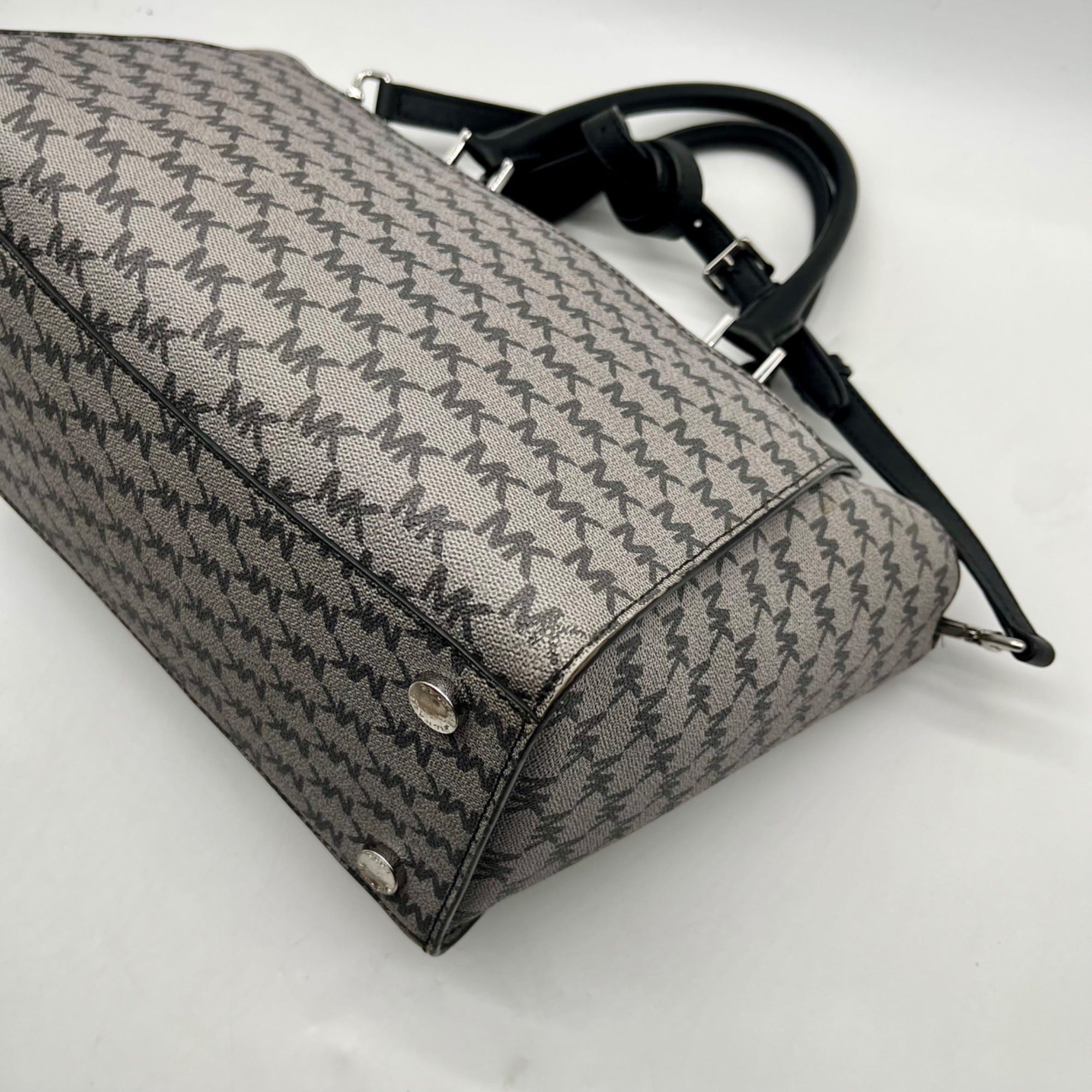 Michael Kors Grey Monogram Coated Canvas Satchel
