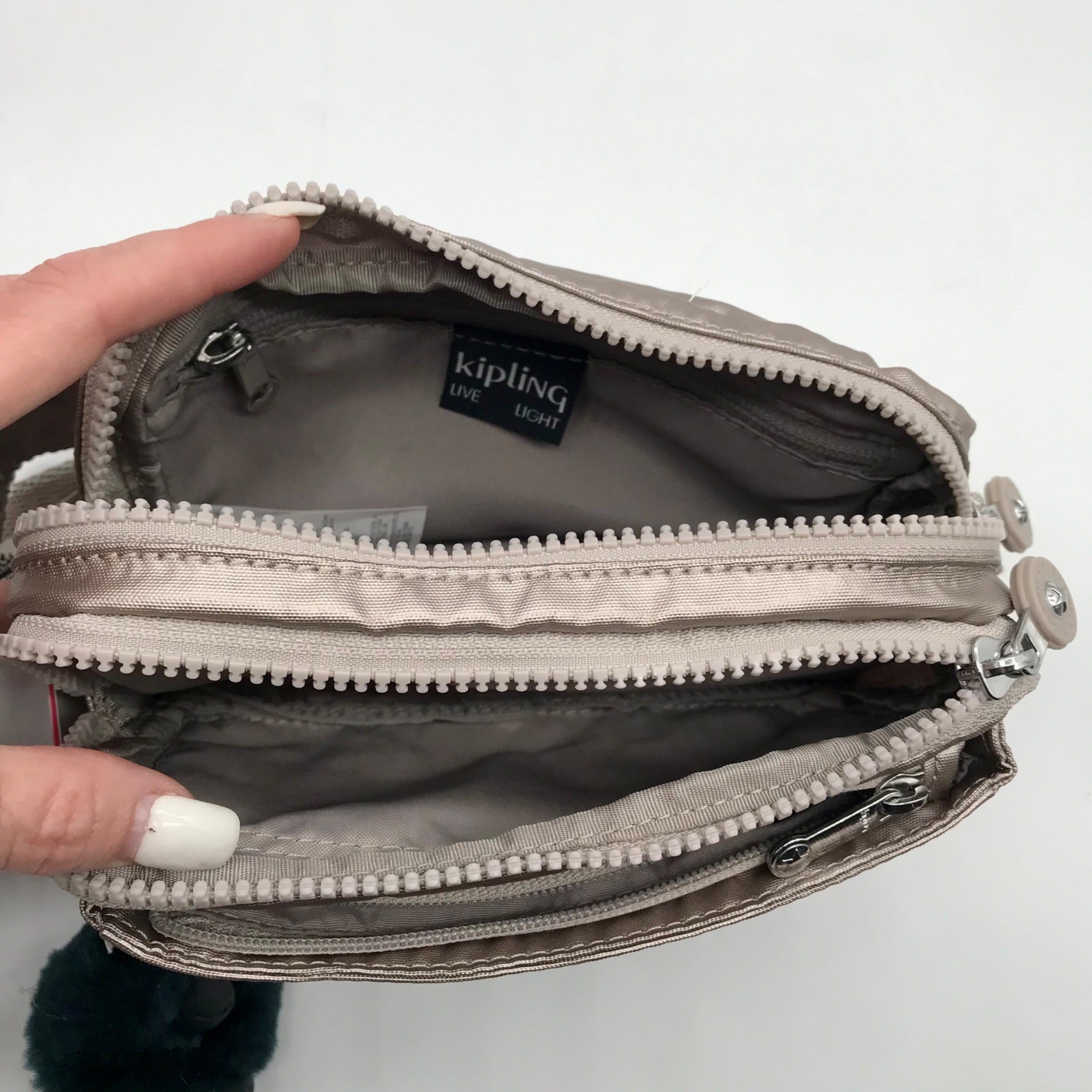 Kipling Metallic Glow Nylon Abanu Convertible Shoulder Bag