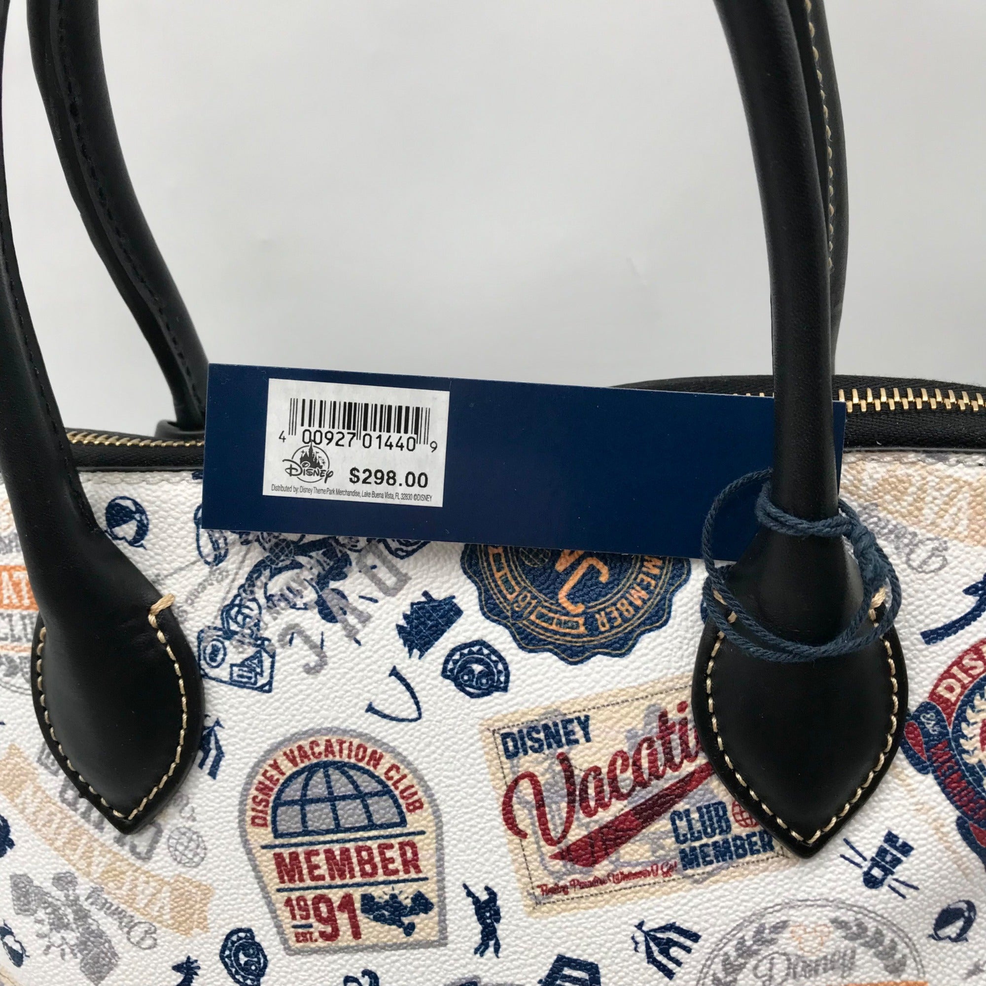 Dooney &amp; Bourke White Pebbled Grain Disney Vacation Club Satchel Bag