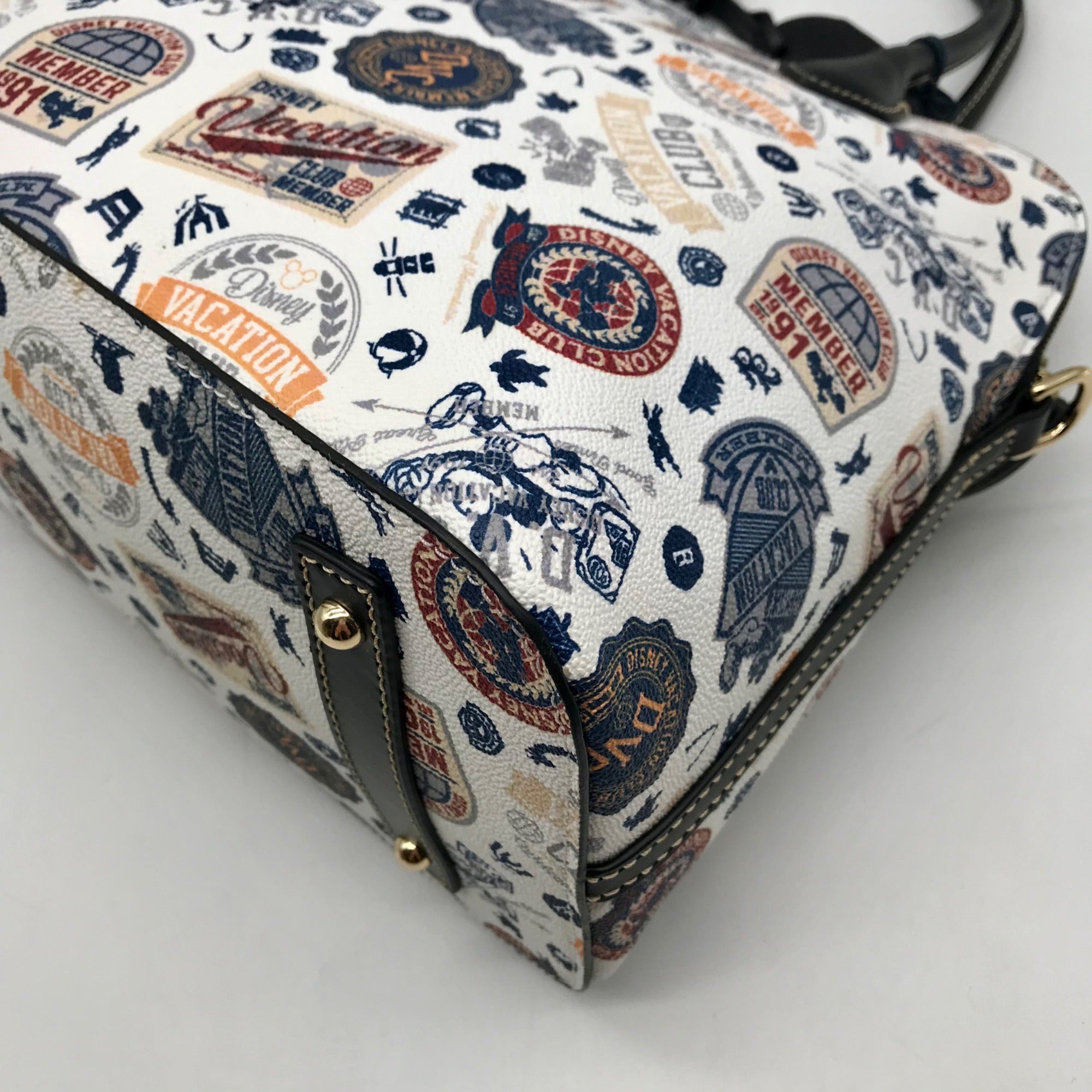 Dooney &amp; Bourke White Pebbled Grain Disney Vacation Club Satchel Bag