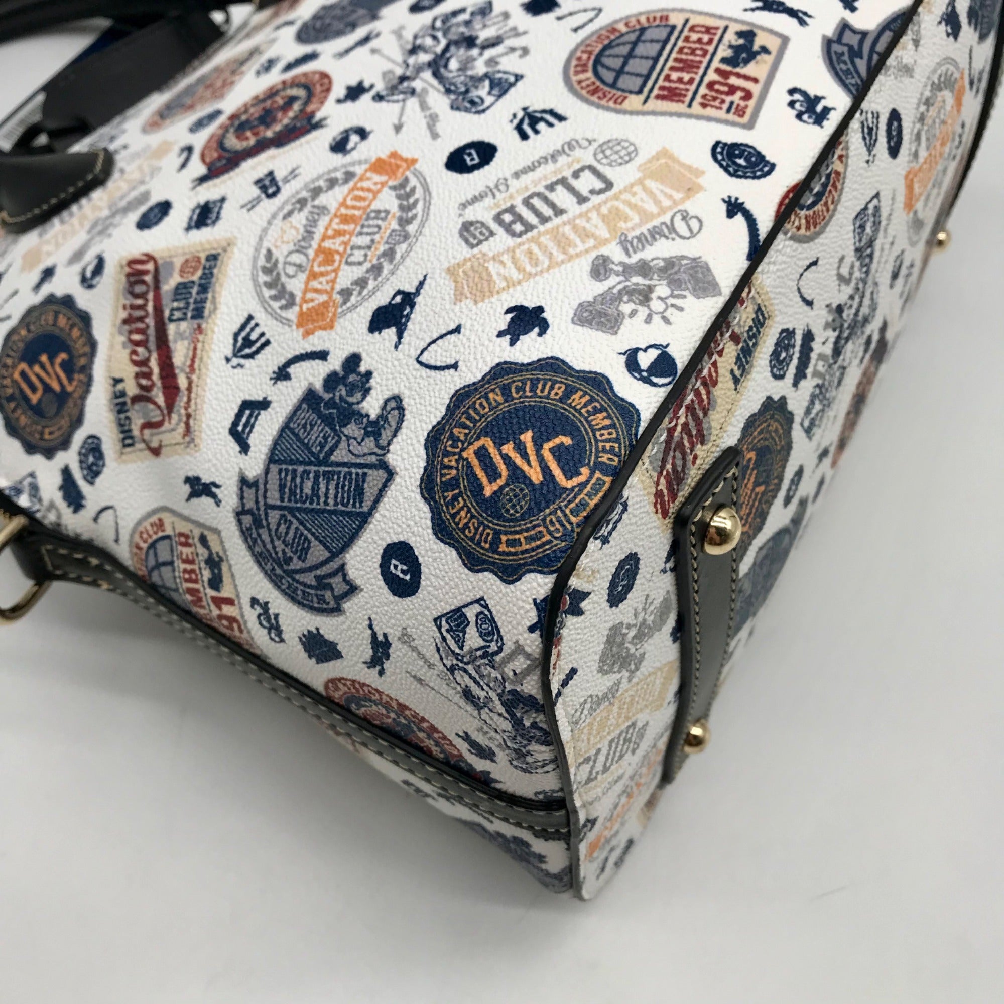 Dooney &amp; Bourke White Pebbled Grain Disney Vacation Club Satchel Bag