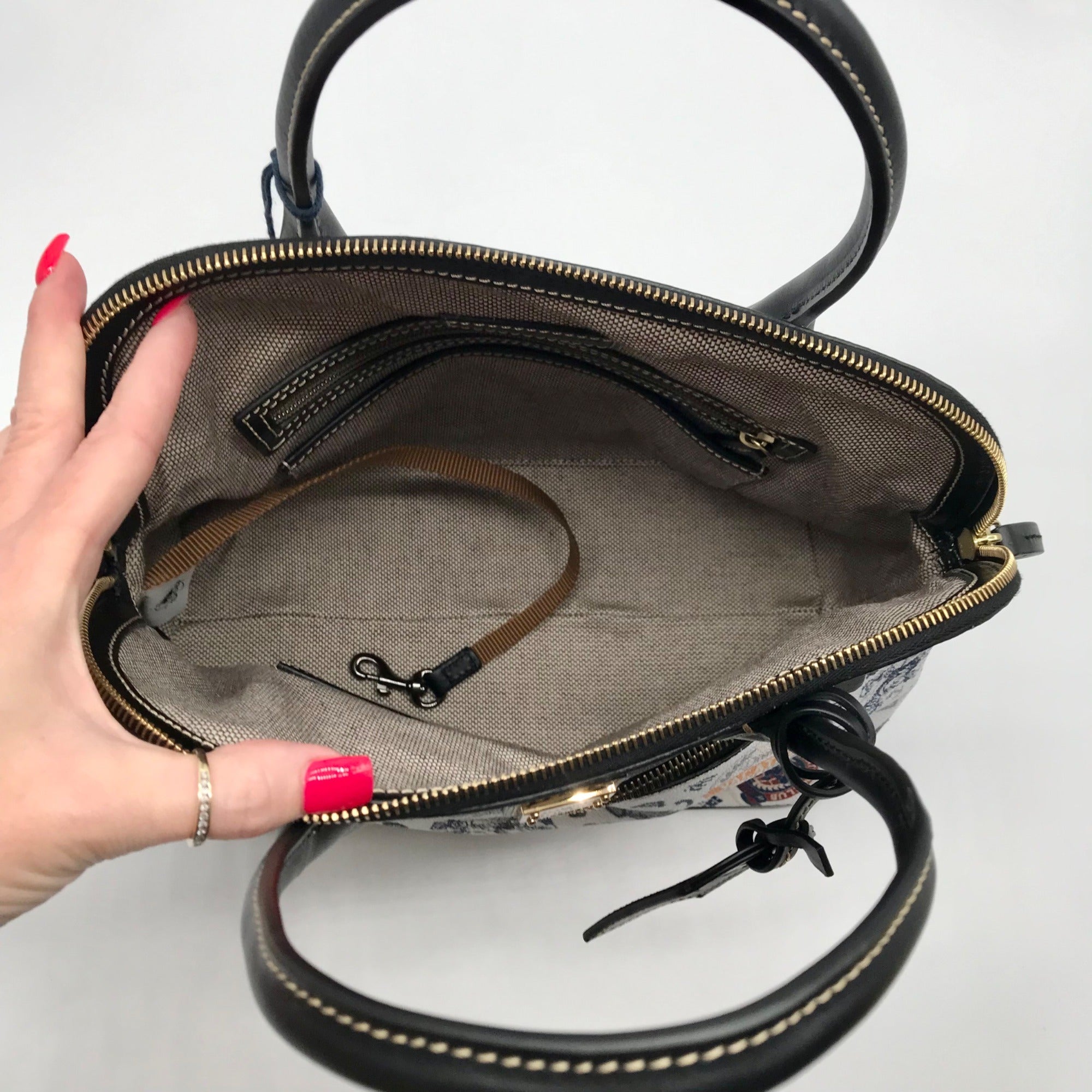 Dooney &amp; Bourke White Pebbled Grain Disney Vacation Club Satchel Bag