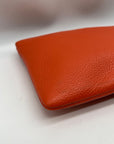 Coach Orange Leather Polished Pebble Small Wristlet