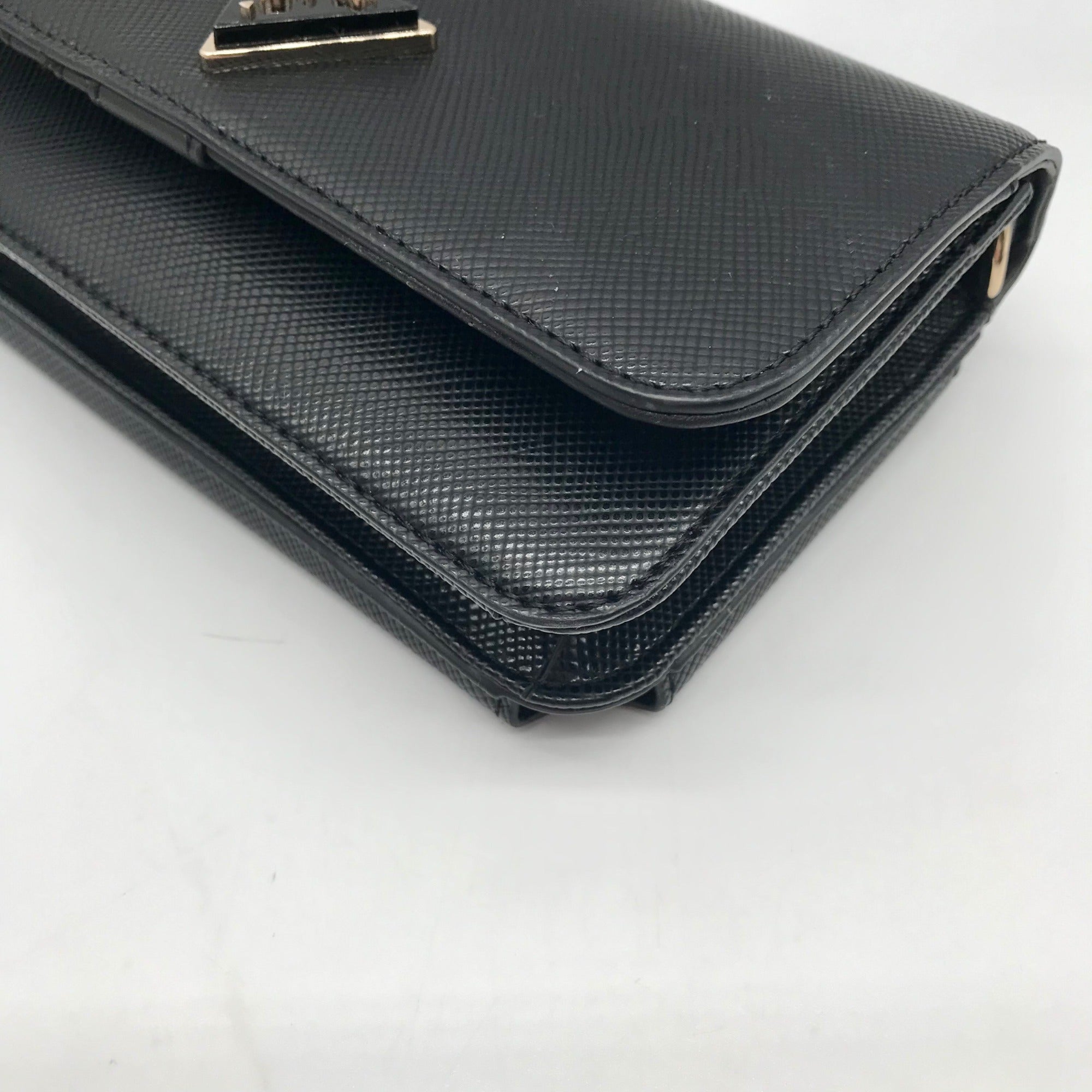 Guess Black Textured Noelle Flap Mini Crossbody