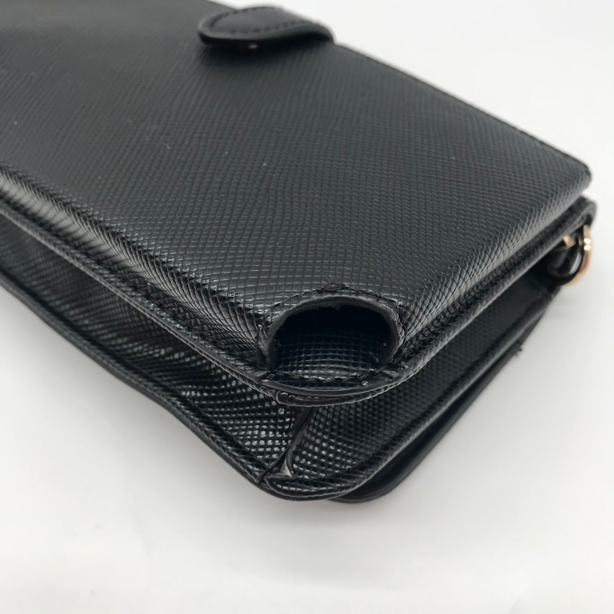 Guess Black Textured Noelle Flap Mini Crossbody