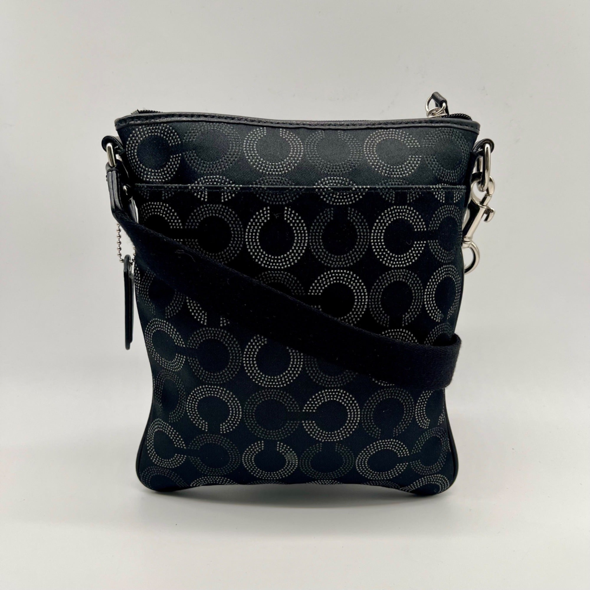 Coach Black Fabric Monogram North And South Crossbody Bag 44394