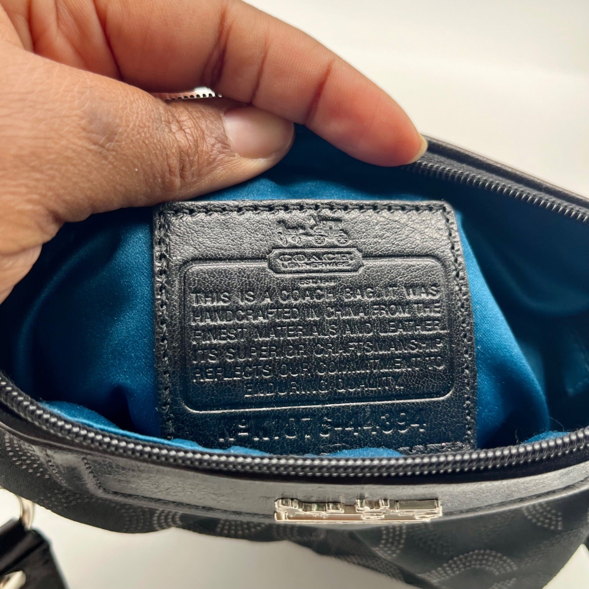 Coach Black Fabric Monogram North And South Crossbody Bag 44394