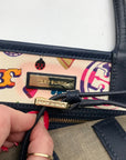 Tory Burch Navy Leather Kerrington I Love You Crossbody Tote