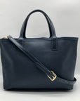 Tory Burch Navy Leather Kerrington I Love You Crossbody Tote