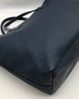Tory Burch Navy Leather Kerrington I Love You Crossbody Tote