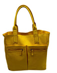 Neiman Marcus Yellow FauxSnake-Embossed Tote