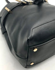 International Concepts Black Leather Nailaa Belted Crossbody