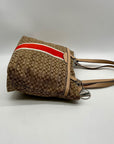 Coach Khaki And Hot Orange Tote Bag F27008