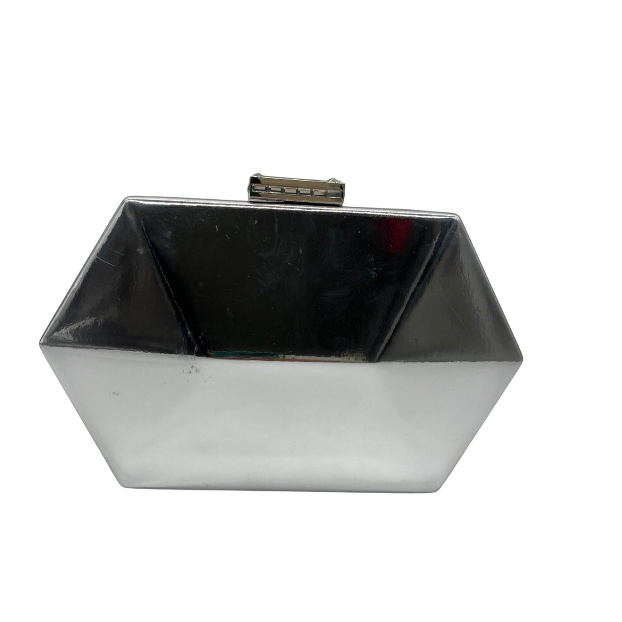 Nina Silver Faux Leather Metallic Crossbody/Clutch
