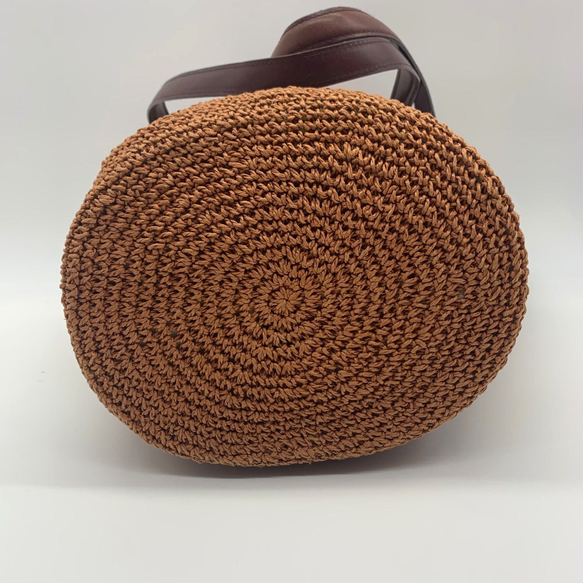 Brighton Brown Straw Bucket Shoulder Bag
